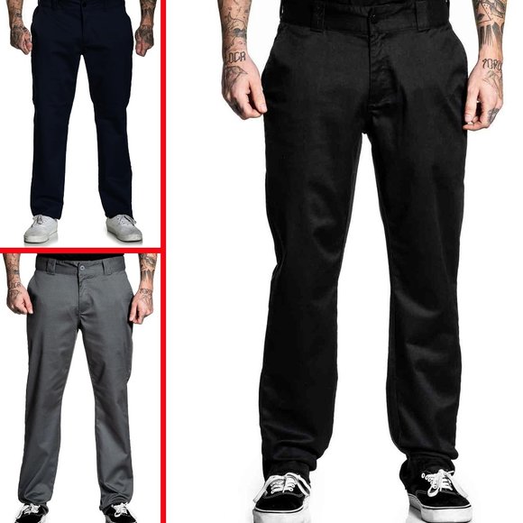 Sullen Chino 925 SCM3028 New Plain Black Navy and Grey Pants for Men3 Colors